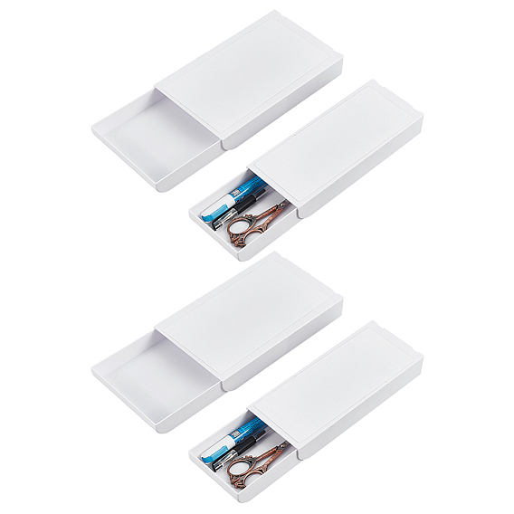 4шт. 2 варианты пластикового контейнера для хранения ручек, прямоугольные
