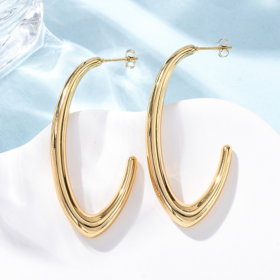 Серьги-гвоздики из нержавеющей стали 304 в форме буквы J