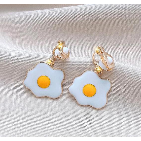 Клипсы из эмали и сплава, яйцо, золотые