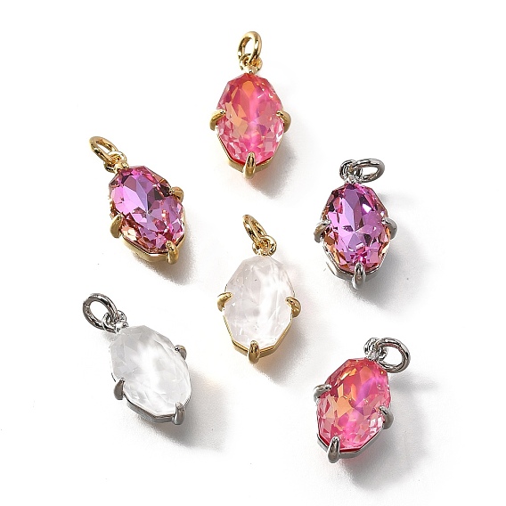 Латунь прелести, овальные, со стеклом и петлей, долгоиграющий, без свинца и без кадмия, граненые