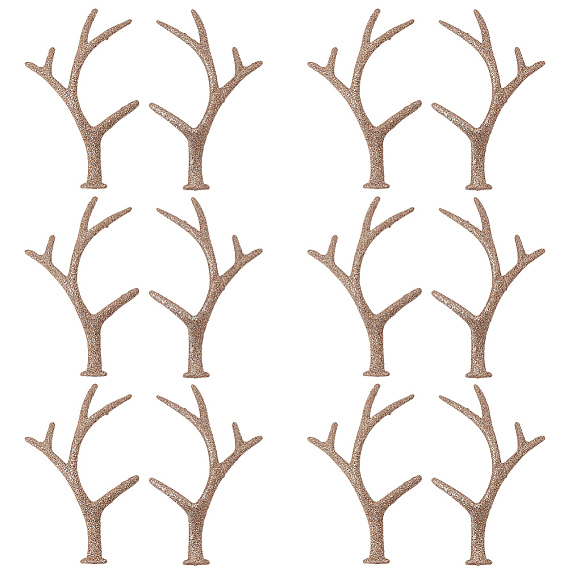 12шт. смоляные рога снеговика рука ветка, с блеском порошок, Рождественские аксессуары для изготовления снеговика