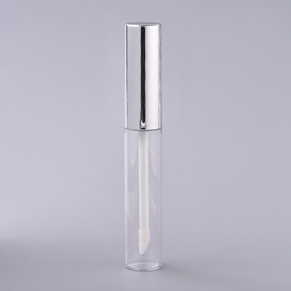 ABS Plastic Empty Lip Glaze Containers, Refillable Lip Gloss Bottles, with Cap and Brush