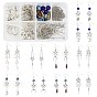 DIY Dangle Earring Making Kits, 68Pcs Star & Moon & Sun & Sword Alloy Pendants, 18Pcs Teardrop & Geometry Glass Beads, Brass Findings and Iron Chains