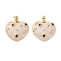 Латунные микро проложить кубического циркония подвески, сердце прелести, с эмалью
