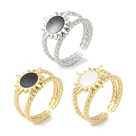 Ионное покрытие (ip) 304 эмалированные кольца на манжетах из нержавеющей стали, открытые кольца от солнца для женщин