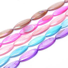 Natural Freshwater Shell Bead Strands, AB Color, Dyed, Horse Eye