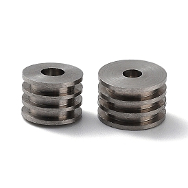 303 Stainless Steel Beads, Half Drilled, Grooved Column