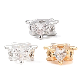 Латунные микро проложить кубического циркония бусы, сердце