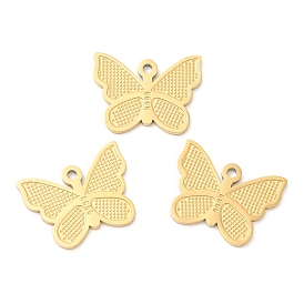 Ion Plating(IP) 316L Surgical Stainless Steel Pendants, Butterfly Charm