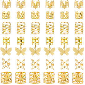 180шт. 6 стили, украшения для волос в виде дредов из железа и сплава, манжеты для волос, золотые