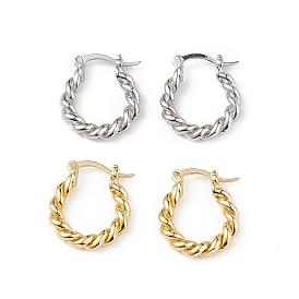 Brass Twist Hoop Earrings for Women, Long-Lasting Plated, Lead Free & Cadmium Free