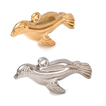 Pendentifs en acier inoxydable, charmes d'otaries, plaqué longue durée
