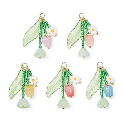 Стеклянные светильники с подвесками на непрозрачной акриловой основе, 