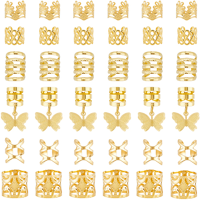 180шт. 6 стили, украшения для волос в виде дредов из железа и сплава, манжеты для волос, золотые