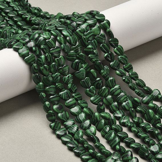 Синтетического малахита бисер нитей, сердце