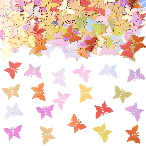 80g 8 Цветные подвески из ПВХ, бабочка, градиент цвета