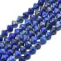 Natural Lapis Lazuli Beads Strands, Faceted, Bicone