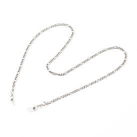 304 цепочки для очков из нержавеющей стали, цепочки для очков, шейный ремешок для очков, с застежками-клешнями из сплава и резиновыми петлями на концах