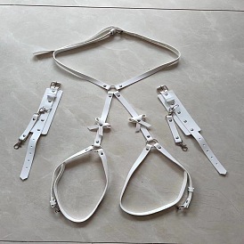 Поясные цепочки из сплава и искусственной кожи с бантом, платина, с браслетами