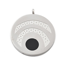 304 подвески из нержавеющей стали, с эмалью, плоский круглый шарм