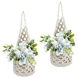 Хлопковые вязальные сумки, вязаные крючком сумки для хранения фруктов