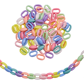 Акриловые связей кольца, разъемы для быстрой связи, для изготовления ювелирных кабельных цепей, овальные