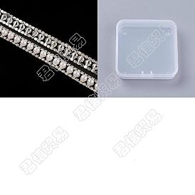 Nbeads Double Rows Alloy Rhinestone Cup Chain, with ABS Imitation Pearl Beads