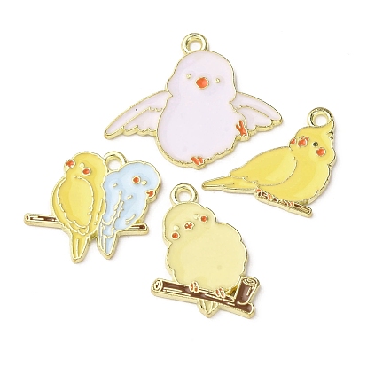 Подвески из эмали и сплава, очарование птицы, золотые