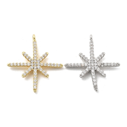 Латунные микро проложить кубического циркония подвески, звезда, без свинца и без кадмия, долговечный