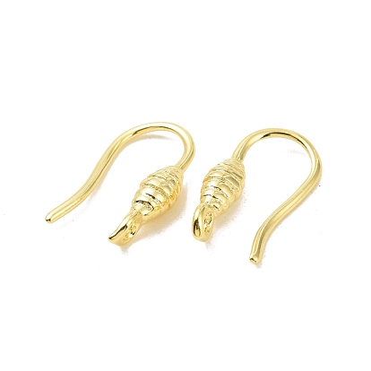 Rack Plating Brass Earring Hooks, with Vertical Loops, Long-Lasting Plated, Lead Free & Cadmium Free