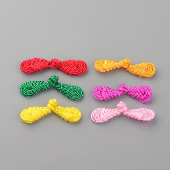 Handgemachte chinesische Frösche Knoten Tasten Sets, Polyester-Taste, Mispel