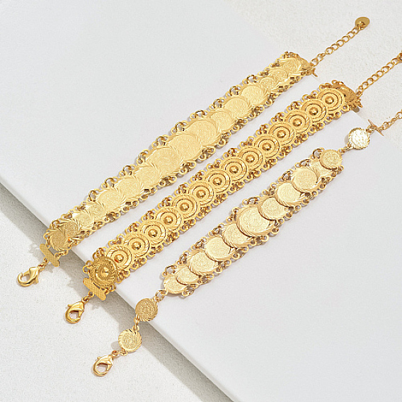 Браслеты из латуни с монетами, браслеты-цепочки для женщин