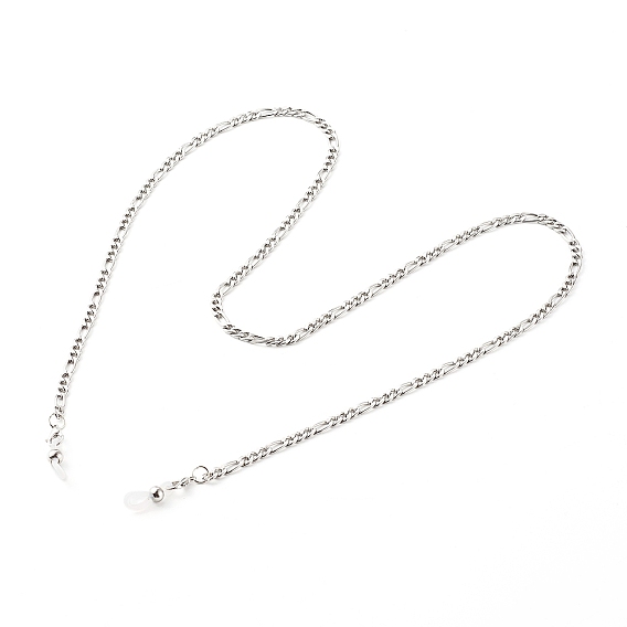 304 цепочки для очков из нержавеющей стали, цепочки для очков, шейный ремешок для очков, с застежками-клешнями из сплава и резиновыми петлями на концах