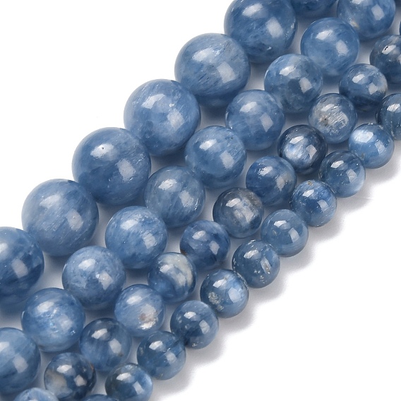 Натуральный кианитовые бисер пряди, круглые