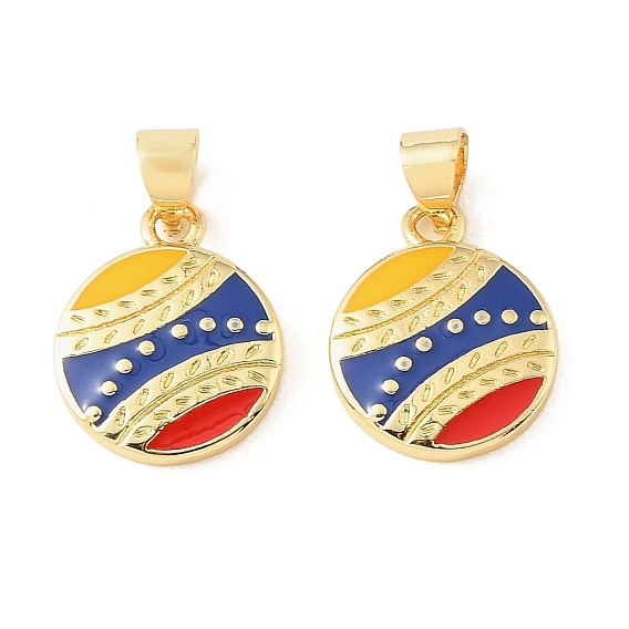Brass Enamel Pendants, Rack Plating, Long-Lasting Plated, Lead Free & Cadmium Free, Baseball Charm