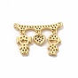 Rack Plating Brass Micro Pave Clear Cubic Zirconia Heart Connector Charms, Cadmium Free & Lead Free, Real 18K Gold Plated, Children/Girl/Boy Pattern