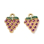 304 Stainless Steel Enamel Pendants, Grape Charms, Ion Plating(IP)