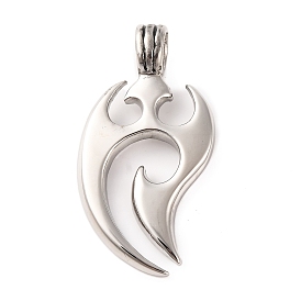 316 Surgical Stainless Steel Big Pendants, Sharper Maori Flame Charm