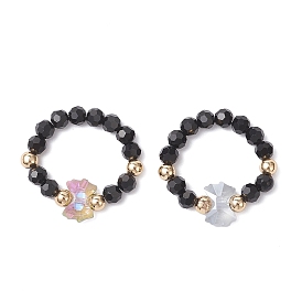 Стеклянные кольца для пальцев, бантом, с латунным