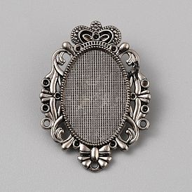 Застежка-кабошон для галстука-боло из цинкового сплава в тибетском стиле, пустые шлепанцы для галстука-боло, низкопрофильные аксессуары, античное серебро