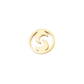 Golden Tone 304 Stainless Steel Charms, Ring