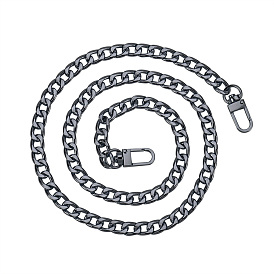 Bag Strap Chains, Iron Curb Link Chains, with Swivel Lobster Claw Clasps