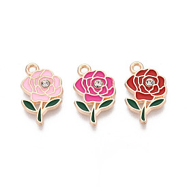 Подвески из сплава со стразами и эмалью, , золотые