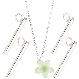 4Pcs 925 Sterling Silver Pin to Pendant Converter, with Silicone Ear Nuts, Brooch to Necklace Converter