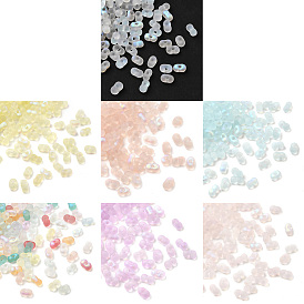 Стеклянный матовый бисер, арахис, с покрытием AB цвета