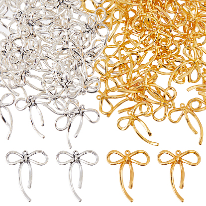 100 шт 2 цвета подвески из сплава в тибетском стиле, бантом прелести
