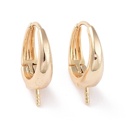 Accessoires de boucle d'oreilles en laiton, pour la moitié de perles percées, sans cadmium et sans plomb