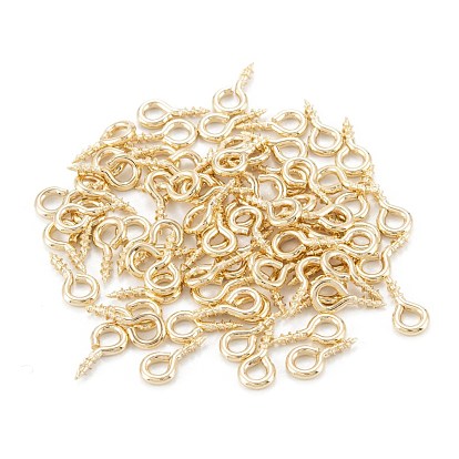 Brass Screw Eye Pin Peg Bails, For Half Drilled Beads, Long-Lasting Plated, Rack Plating