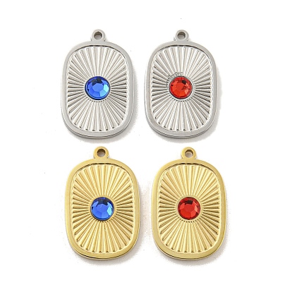 Стеклянные подвески, с 304 фурнитурой из нержавеющей стали, овальные