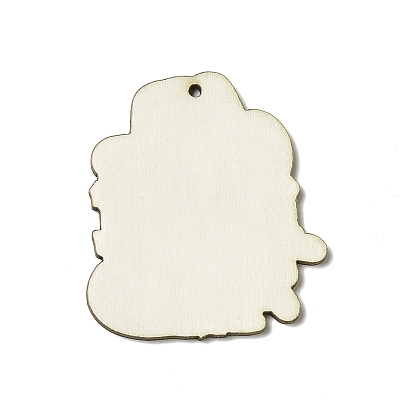 Father's Day Single Face Printed Aspen Wood Big Pendants, Cowboy Hat with Word I Love Dad Charm